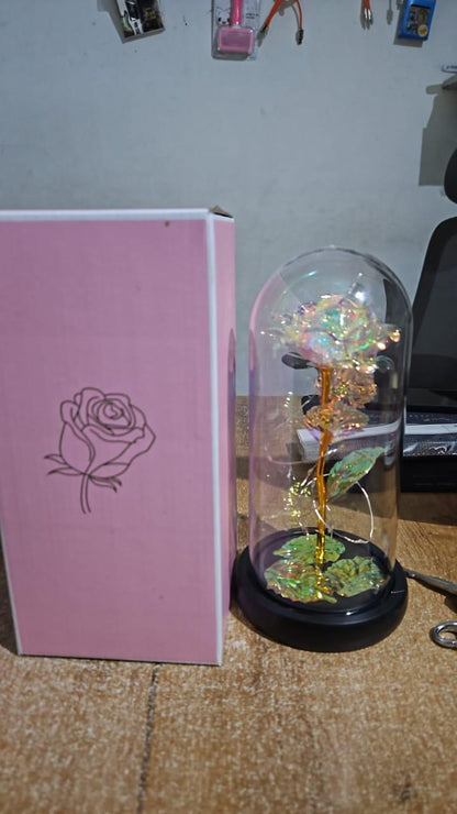 Acrylic Artificial Rose Flower Dome