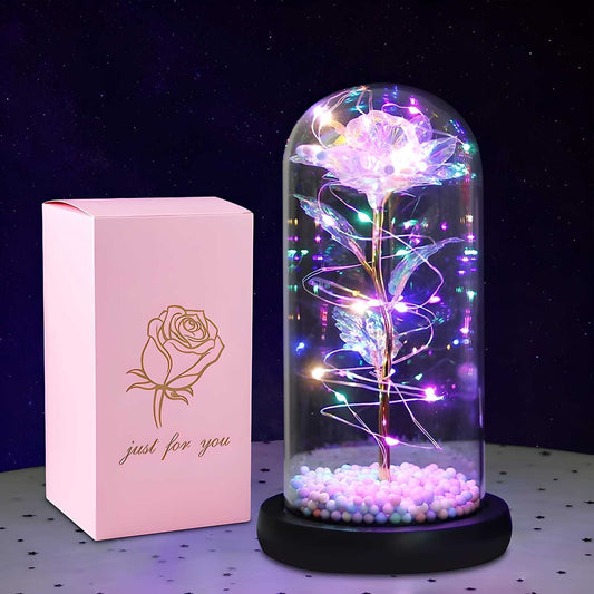 Acrylic Artificial Rose Flower Dome